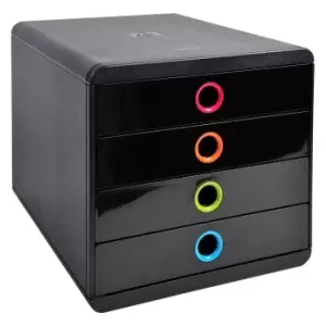 Image of Exacompta Pop Box Glossy, Black/Harlequin, Pack of 1
