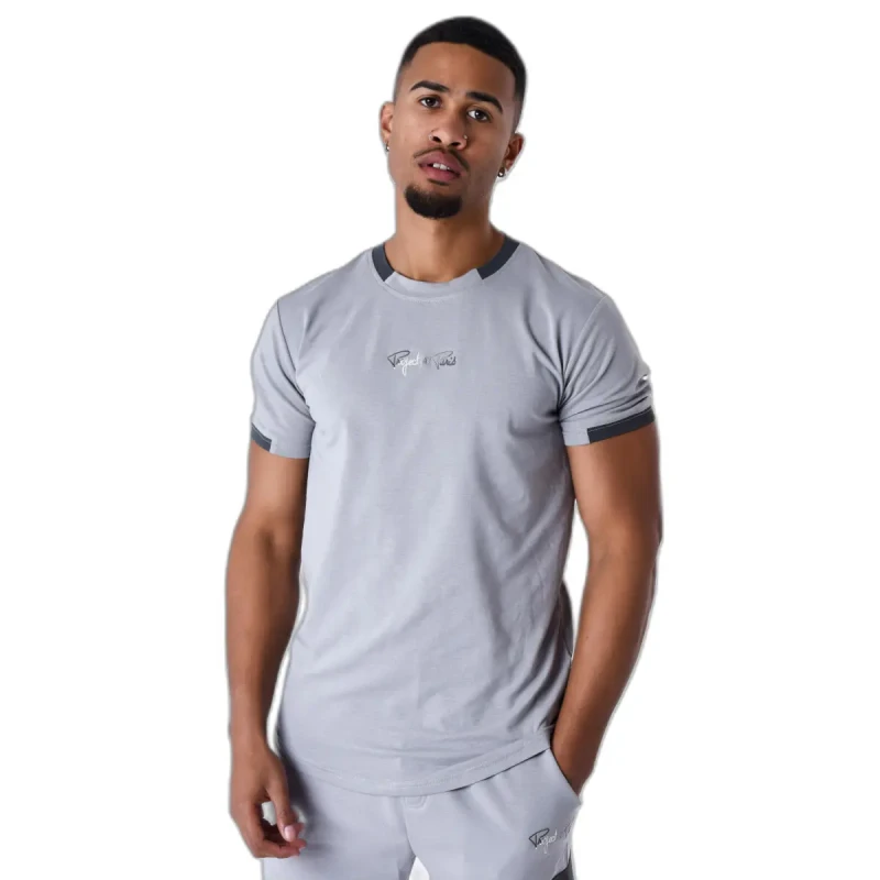 Image of Project X Paris T-Shirt with contrasting logo band Project X Paris Gris Male XS