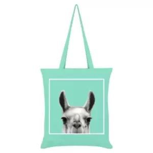 Image of Inquisitive Creatures Llama Tote Bag (One Size) (Mint)