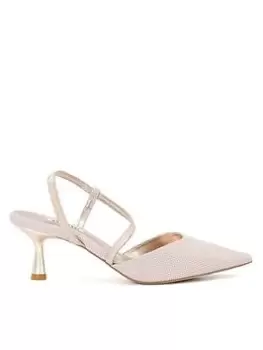 image of Dune London Dune Citrus Metallic Open Court Shoes - Rose Gold, Pink, Size 5, Women