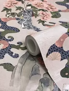 Image of Paoletti Geisha Digitally Printed Traditional Floral Wallpaper