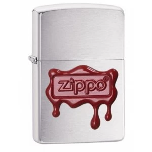 Image of Zippo Red Wax Seal Brushed Chrome Windproof Lighter
