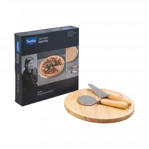 image of Denby James Martin Pizza Board and Cutter Set