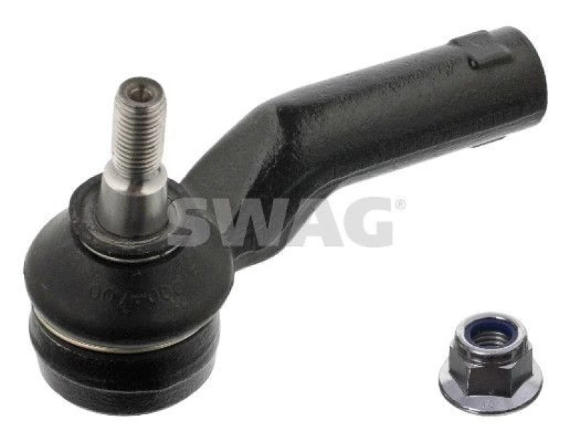 Image of SWAG 83 93 4480 Track rod end Front Axle Left, with nut Steel Tie Rod End (914)