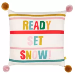 Image of Pom-Poms Ready Set Snow Cushion Multi / 43 x 43cm / Cover Only