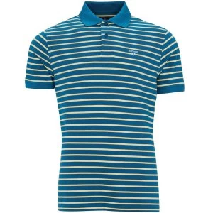 image of Barbour Mens Styhead Stripe Polo Lyons Blue Large