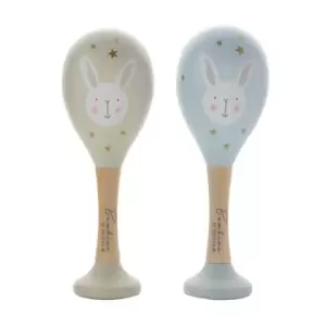 Image of Downtown Bambino Set Of Wooden Maracas - Blue and Grey, Wood, Star
