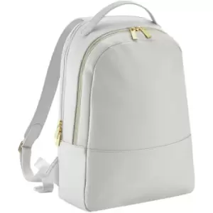 Womens/Ladies Boutique Leather-Look PU Backpack (One Size) (Soft Grey) - Bagbase