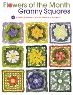 Image of flowers of the month granny squares 12 squares and instructions for a blank