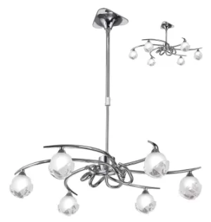 image of Fragma Telescopic Semi Flush Convertible 6 Light G9, Polished Chrome