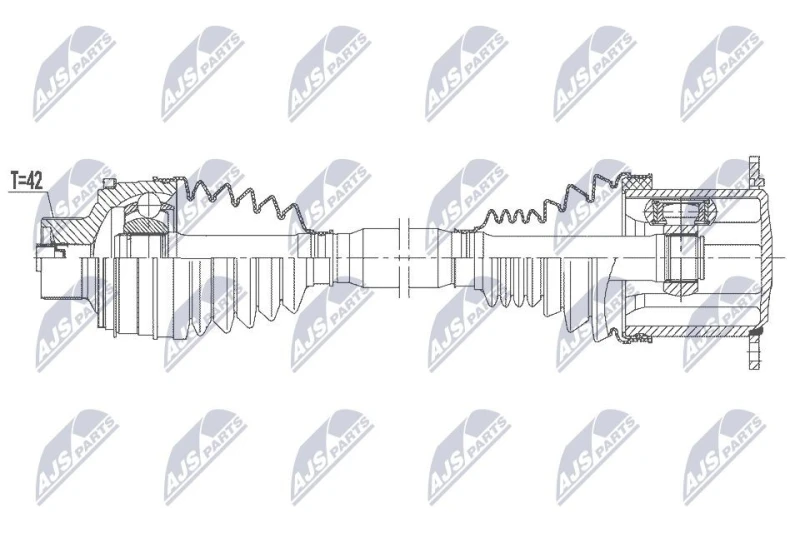 Image of NTY NPW-AU-127 Drive shaft Manual Transmission, Front Axle Right Drive Shaft (13)