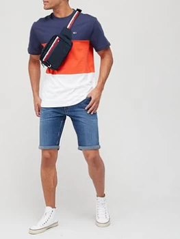 Image of Tommy Jeans Classic Colour Block T-Shirt - Multi , Multi, Size L, Men