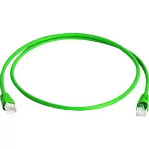 Image of Telegaertner L00001A0085 RJ45 Network cable, patch cable CAT 6A S/FTP 2m Green Flame-retardant, Halogen-free, UL-approved