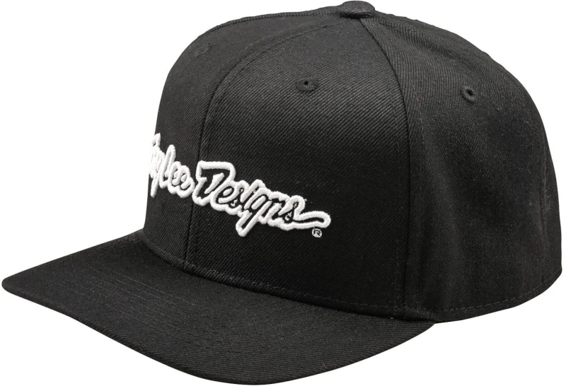 Image of Troy Lee Designs Curved Signature Snapback Cap, Black for Men