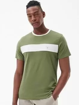 Image of Barbour Steaford Panel T-Shirt - Green, Size S, Men