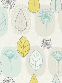 Image of Fresco Copenhagen Leaf Wallpaper