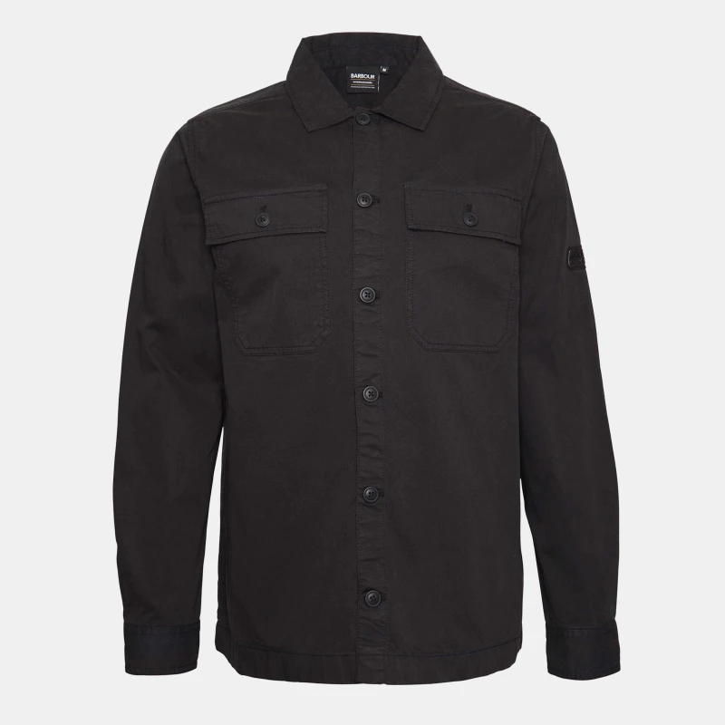 Image of Barbour International Arlo Cotton-Twill Overshirt - M Black Shirts male MOS0390BK31 M