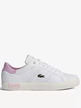 Image of Lacoste Powercourt 2.0 Trainers, White/Pink, Size 3, Women