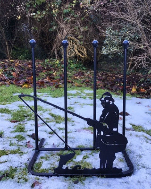 Image of Poppy Forge 2 Pair Boot Rack - Fisherman - Steel - L30.4 X W38 X H48.3cm - Black