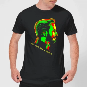 Image of Avengers Get This Man A Shield Mens T-Shirt - Black - 3XL - Black
