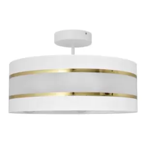 image of Helen Cylindrical Ceiling Light White, Gold 40cm