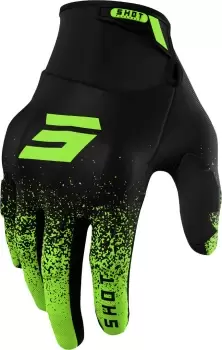 Image of Shot Drift Edge Motocross Gloves, black-green, Size 2XL, black-green, Size 2XL