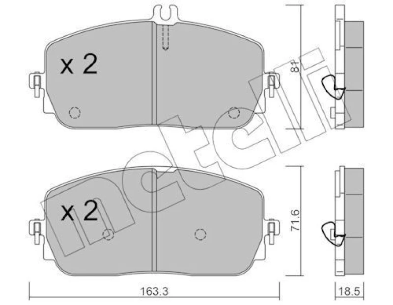 Image of METELLI Brake pad set METELLI 22-1194-0