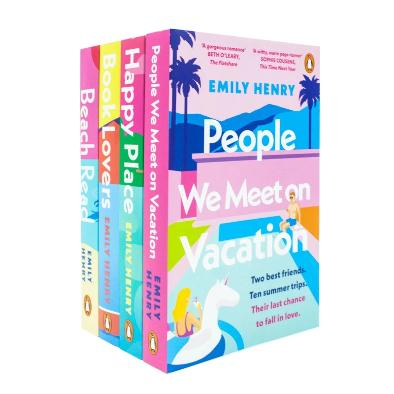 Image of Emily Henry 4 Book Collection Book Lovers, Beach Read, People We Meet on Vacation, Happy Place Emily Henry Books