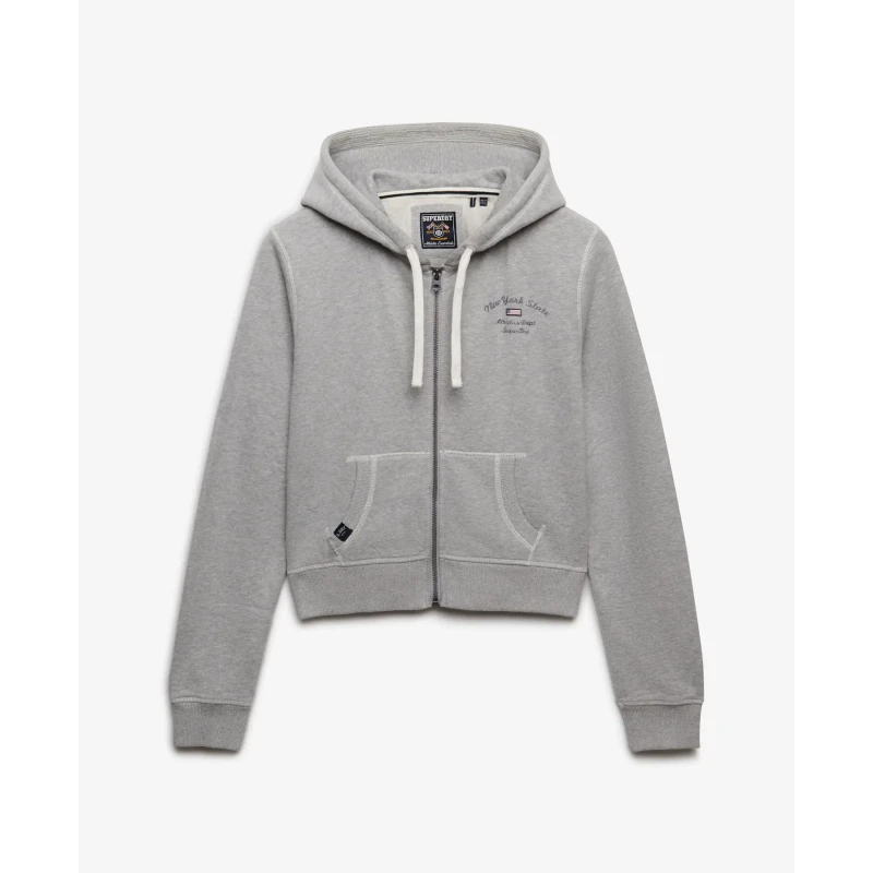 Image of Superdry Womens zip-up hoodie Superdry Athletic Essentials Gris Female XS