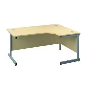 Jemini Radial Right Hand Cantilever Desk 1600x1200x730mm MapleSilver