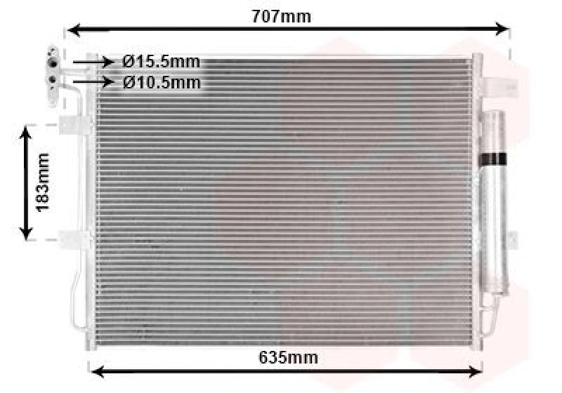 Image of VAN WEZEL Air conditioning condenser VAN WEZEL 02015703