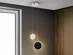 Image of Duo Integrated LED Pendant Ceiling Light White 3000K