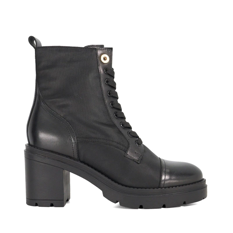 Image of Dune London Plotting Block Heel Ankle Boots Black female UK 4