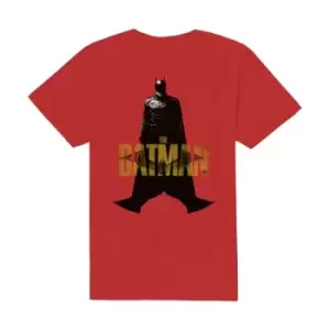 Image of DC Comics - The Batman Yellow Text Unisex Large T-Shirt - Red