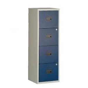 image of 4 Drawer A4 Home Filer Grey/Blue BY78729