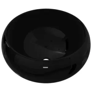 Image of VidaXL Ceramic Bowl Shaped Basin - Black