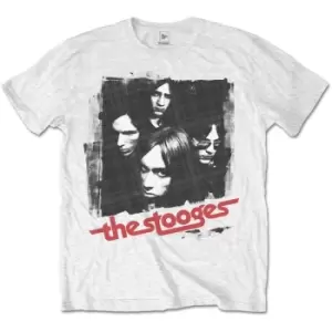 image of Iggy & The Stooges - Four Faces Unisex Small T-Shirt - White