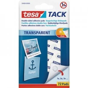 Image of tesa TESA TACK, DOUBLE SIDED ADHESIVEPADS Transparent Content: 72 pcs