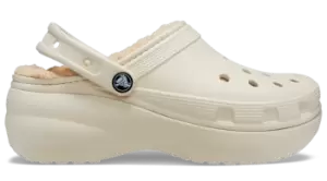 Image of Crocs Classic Platform Lined Clogs Women Bone 6