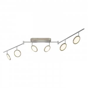 Image of 6 Light Spotlight Satin Nickel, Opal Ps Plastic