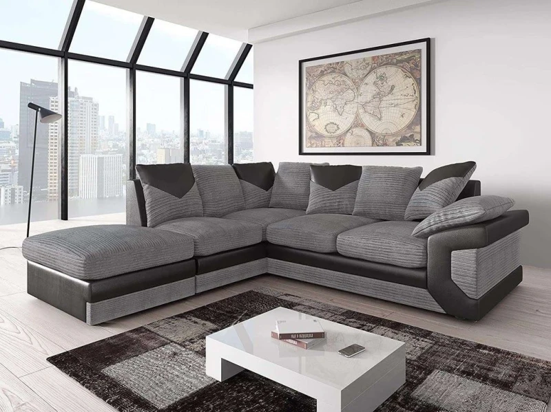Image of Furniture 786 Rio Fabric Left Hand Facing Corner Sofa Foam Seating Natural