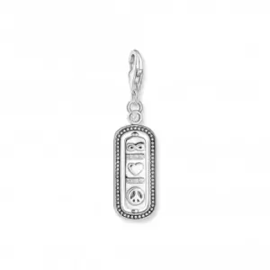 Image of Sterling Silver White Love & Peace Charm Pendant 1883-643-14