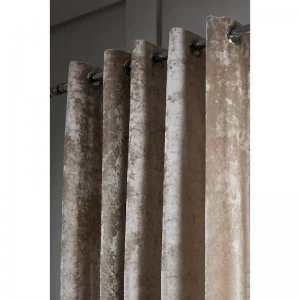 Image of Crushed Velvet Lined Eyelet Curtains