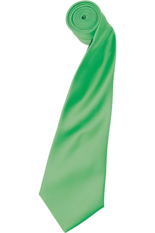 Image of Premier Premier Colours Satin Tie in Green Green One Size Unisex 5063470722907