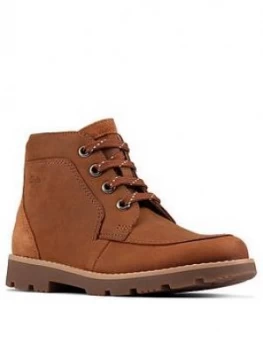 Image of Clarks Heath Lace Up Kid Boot - Tan