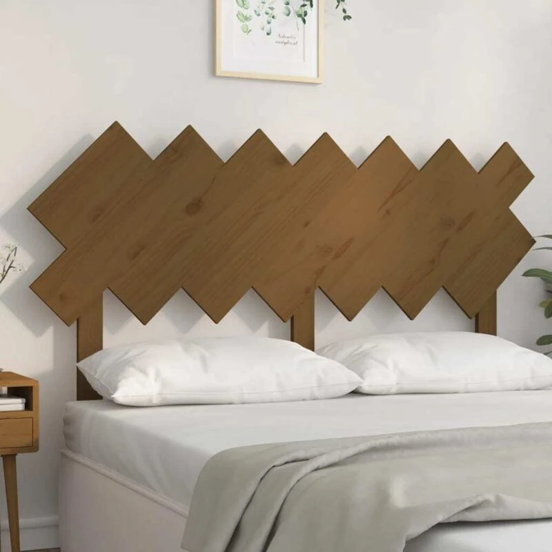 Image of Vidaxl Bed Headboard Honey Brown 151.5X3X81cm Solid Wood Pine, Brown 819228