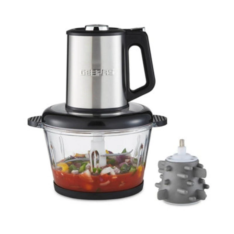 Image of Geepas 500W Mini Food Processor Chopper Meat Grinder, 2L Glass Jar Multi