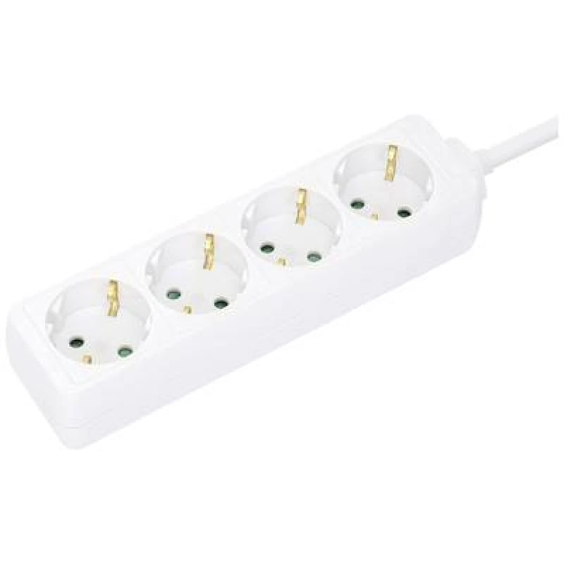 Image of IC Intracom Steckdosenleiste 4fach 2m Kabel weiß Schutzkontakt -...