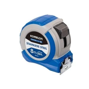 Image of Komelon Stainless Steel PowerBlade Pocket Tape 8m/26ft (Width 27mm)