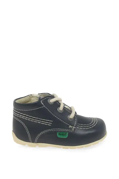 Image of Kickers 'Baby Hi Zip' First Boots Navy